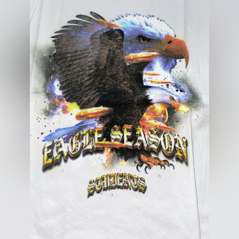 STUDENTS Eagle Season Graphic T Shirt Mens XL‎ White Eagle Graphic Print